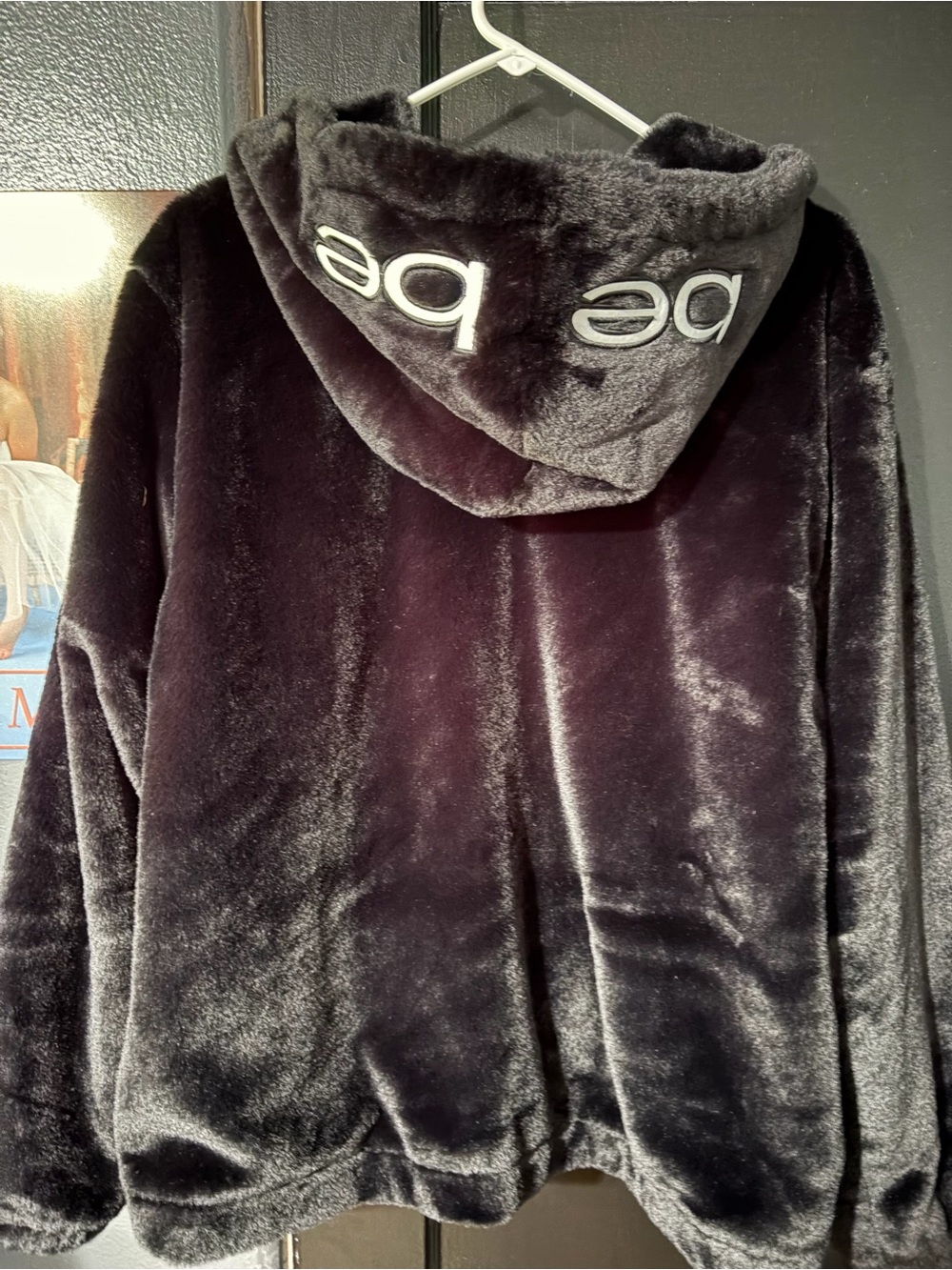 NWT bebe Plush Hooded Zip Jacket in Black - Picture 8 of 8